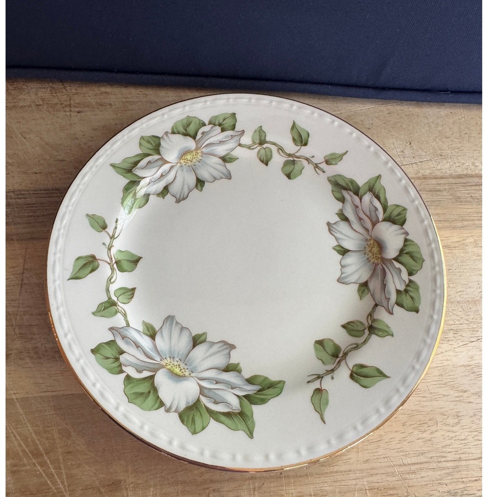 Homer Laughlin Eggshell Georgian Cotillion Floral 6 Inch Bread Plate USA Vintage